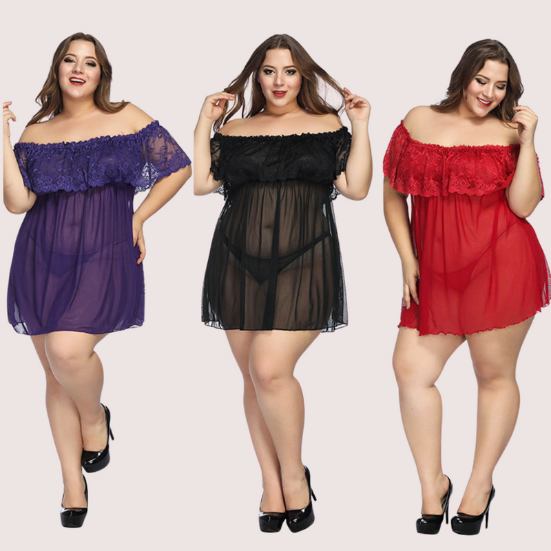 Plus Size Lace Babydoll Dress