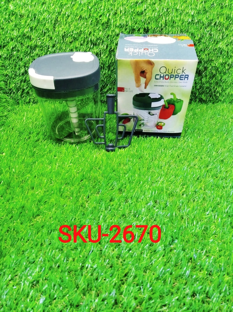 2670 2 in 1 Handy Chopper and Slicer Used Widely for chopping and Slicing of Fruits, Vegetables, Cheese Etc. Including All Kitchen Purposes.