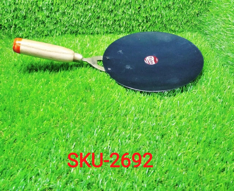 2692 Wooden Handle Roti Tawa used in all household and kitchen purposes for making rotis and parathas etc.  