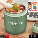 7157 Stainless Steel Solid Premium 1Pc Soup Container with Spoon and 1 Spoon On Soup Cup Top 