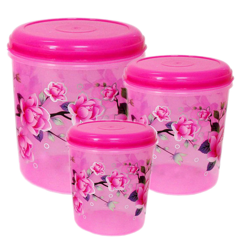 3684 Food Storage Containers Kitchen Containers for Storage Set 1000 ml, 2000ml, 3000 ml (Set of 3) (multicoloured)