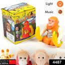 4487 Funny Banana Monkey Musical Light Jumping Skipping Funny Gift Toy for Kids 