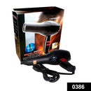 0386 1500 Watts Professional Hair Dryer 2888 (Black) - 