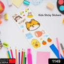 1149 Kids Stickers Cartoon Animal & Fruit Stickers Decorative Stickers For Books Use 