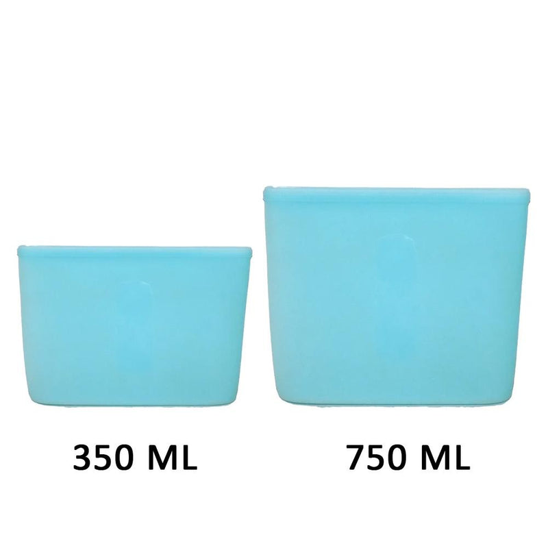 1176 Reusable Airtight Seal Storage Freezer Leak-Proof Silicone Food Bag (Pack of 2) (350ml & 750ml)