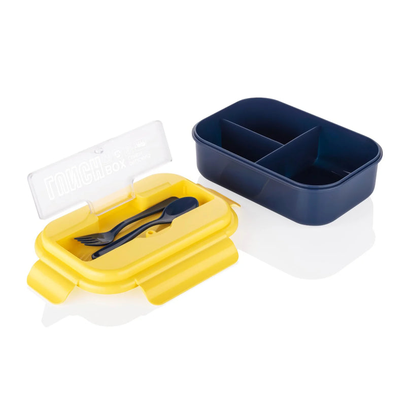 2809A LUNCH BOX 3CELLS PLASTIC LINER LUNCH CONTAINER, PORTABLE TABLEWARE SET FOR KID ADULT STUDENT CHILDREN KEEP FOOD WARM 