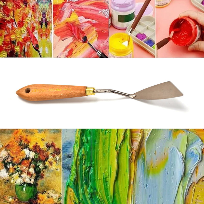 4042 Stainless Steel Artists Palette Knife, Spatula Palette Knife Paint Mixing Scraper, Thin and Flexible Art Tools for Oil Painting, Acrylic Mixing, Etc 