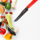 7092 Red Kitchen Knife Steak and Vegetable Knife - Razor Sharp Pointed Tip, Serrated Edge - Color Coded Kitchen Tools by The Kosher Cook 