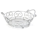 5267 Multipurpose  round shape Stainless Steel Modern Folding Fruit and Vegetable Basket (Silver, 8 Shapes) 