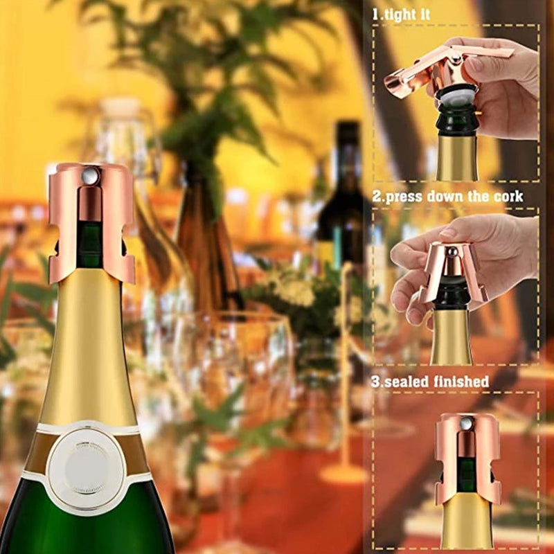 2333 Stainless Steel Sealed Sparkling Champagne Bottle Stopper Small size 