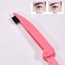 6648 3 in 1 Foldable Eyebrow Brush and Lash Comb,Double Ended Brow Brush Makeup Brush 