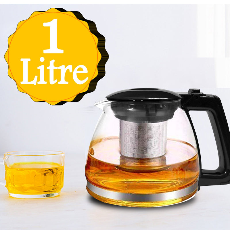 2391 Glass Kettle/Teapot with Stainless Steel Infuser & Lid - 