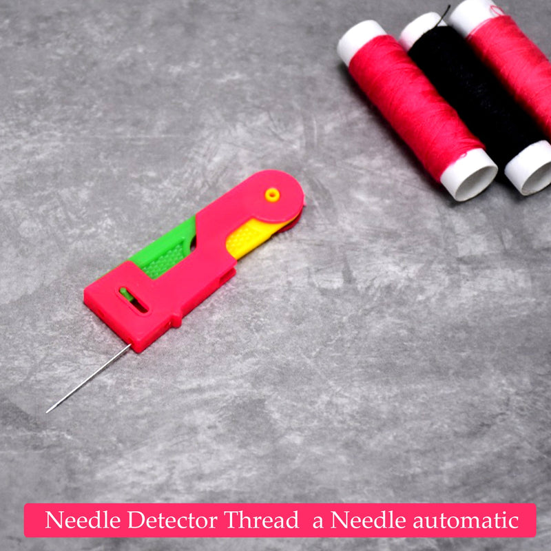 1381A Plastic Automatic Needle Threading Device, Self Threading Hand Needle, Thread Guide Needle Device Easy Use and Carry (Multicolor) 