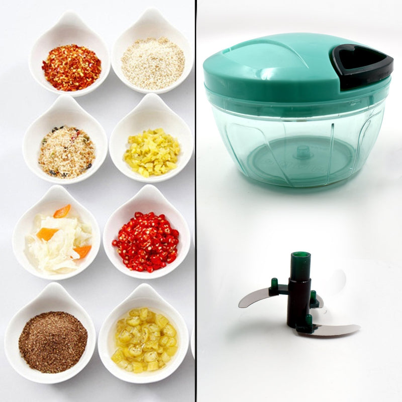 7032A Manual Hand Held Vegetable Chopper, Cutter, Slicer with Storage Lid - 450 ml