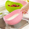 2068 Plastic Rice Bowl/Food Strainer Thick Drain Basket with Handle for Rice, Vegetable & Fruit (set of 3pcs) 