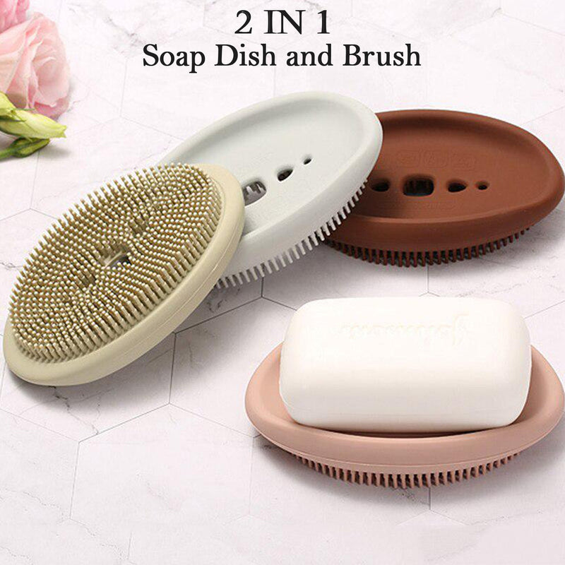 6137 2 in 1 Silicone Cleaning Brush used in all kinds of bathroom purposes for cleaning and washing floors, corners, surfaces and many more things.  