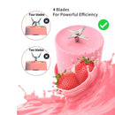 5334 Blender Portable Juicer for Smoothie , Juice , Vegetable Shakes with 4 Blades Wireless Charging Mini Personal Size Mixer Bottle Grinder, 380 Ml Multicolor 