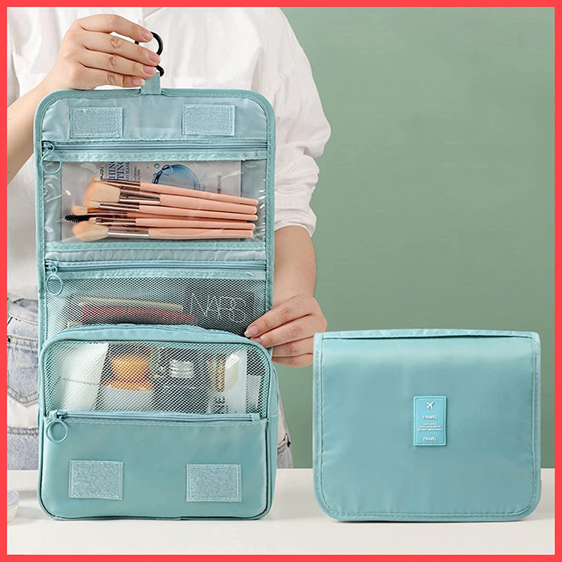 7292 Men's and Women's Waterproof Foldable Multifunction Portable Travel Toiletry Kit Cosmetic Makeup Pouch Organizer Bag 