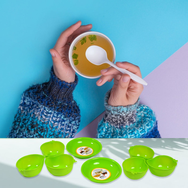 7132 Rose Crockery Set 6 Bowl & 2 Plate Serving Set For Home & Hotel Use Set 