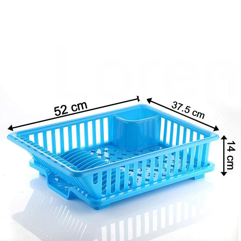 1134 3 in 1 Large Durable Kitchen Sink Dish Rack/Drainer Washing Basket with Tray