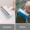 7602 2 in 1 Glass Wiper Cleaning Brush Mirror Grout Tile Cleaner Washing Pot Brush Double-Sided Glass Wipe Bathroom Wiper Window Glass Wiper 