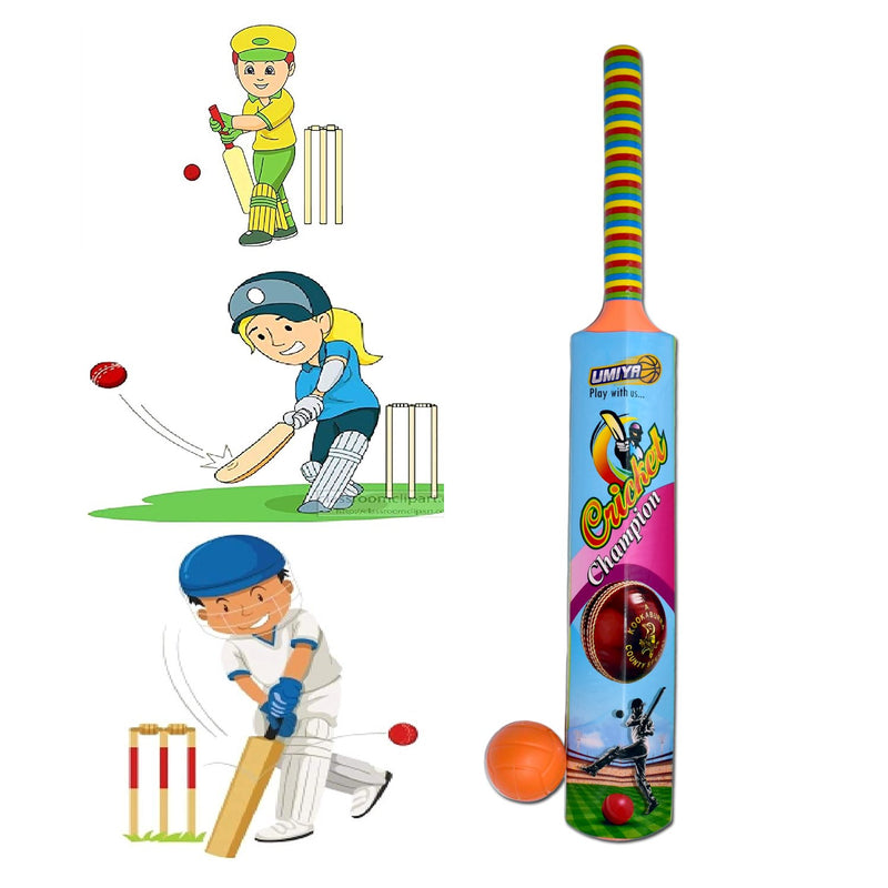 8001 Plastic Cricket Bat and Ball Toy for Kids, Bat Ball Set for Boys and Girls