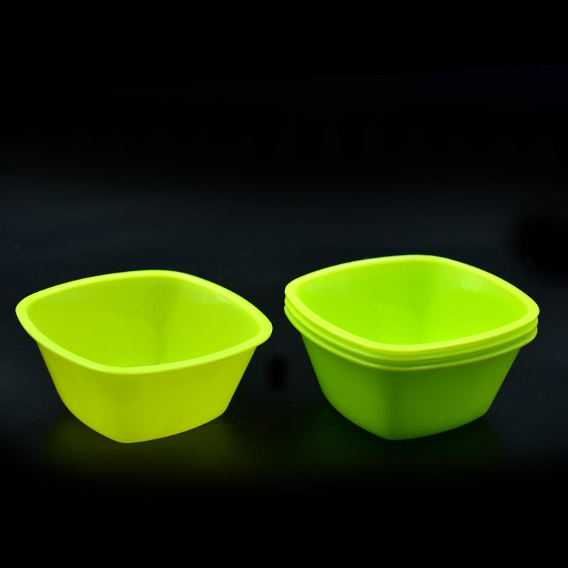 2427 Square Plastic Bowl For Serving Food (Pack of 4) - 