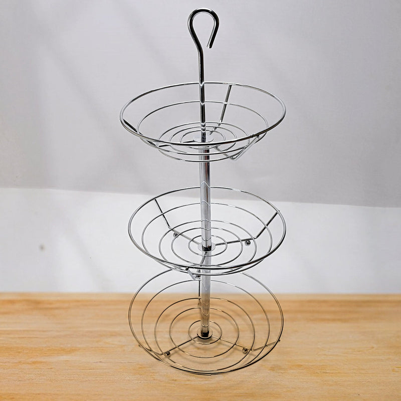 5264 3Tier Fruit Basket, Wire Fruit Bowl or Produce Holder Three Tier Fruit Basket Stand for Storing & Organizing Vegetables, Eggs, etc 