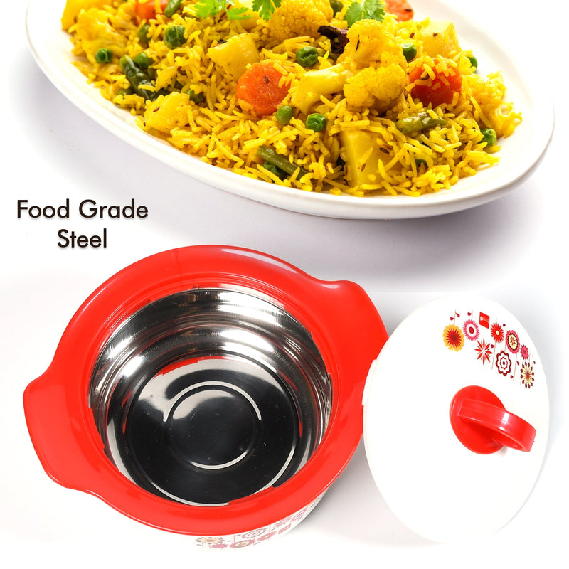5282 Steel Hot & Cold Casserole, 1200 ml, | PU Insulated | BPA free |  Food Grade | Easy to Carry | Easy to Store | Ideal For Chapatti | Roti | Casserole For Home & Kitchen Use 