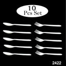 2422 Dinnerware Cutlery Premium Plastic Spoon And Fork Set - 10 pcs - 