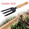 7410 3 Piece Gardening Tool Set Mini Wood Handle Cultivator, Gardening Trowel, Garden Forks - Opencho