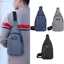 0323 grey Waterproof Anti Theft Crossbody fanny pack waist bag PU Leather Shoulder Bags Chest Men Casual fashion USB Charging earphone hook Sling Travel Messengers Bag 