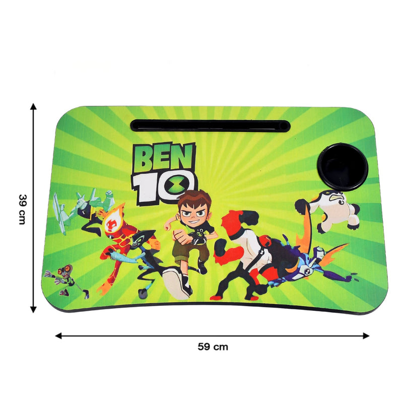 7695 Ben 10 Design Foldable Bed Study Table Portable Multifunction Laptop Table Lapdesk for Children Bed Foldable Table Work Office Home with Tablet Slot & Cup Holder 