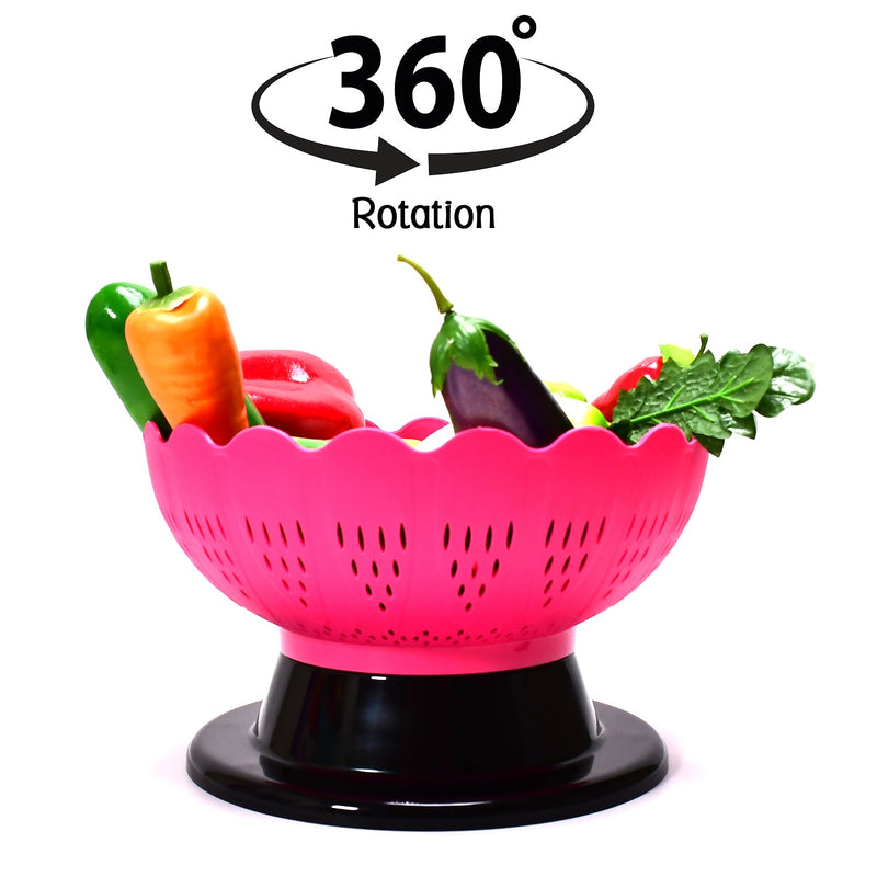 2459A ABSOLUTE PLASTIC ROUND REVOLVING FRUIT AND VEGETABLE BOWL 