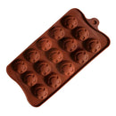 1188 Food Grade Non-Stick Reusable Silicone Smile Shape 15 Cavity Chocolate Molds / Baking Trays - 