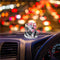 1195 Crystal Glass Ganesha Idol for Home, Office and Car Dashboard - 