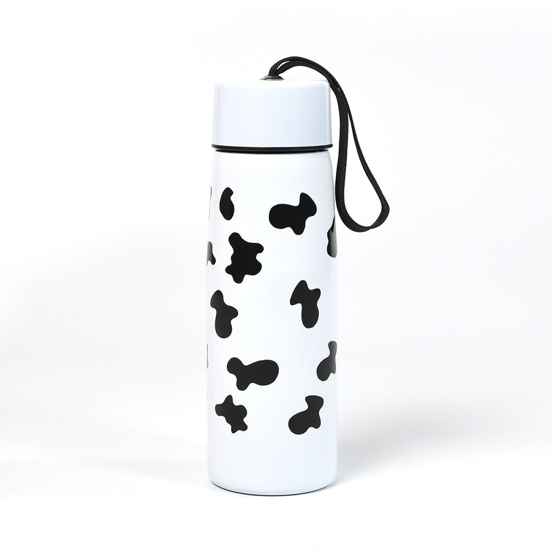 6784 Cow Print Stainless Steel Design Water Bottle Easy To Carry Bottle Leak-Proof Bottle For Office Bottle | Gym Bottle | Home | Kitchen | Hiking | Treking Bottle | Travel Bottle  ( 400ml ) 