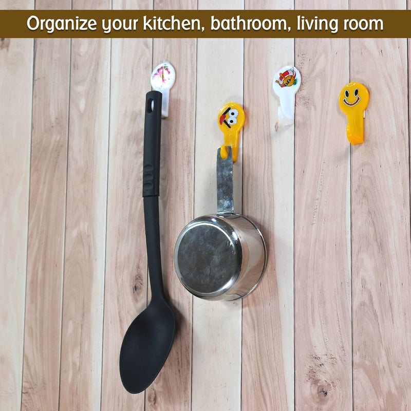 4984 4 PC ADHESIVE HOOK FOR HOLDING STUFFS,KEY AND OTHER ITEMS 