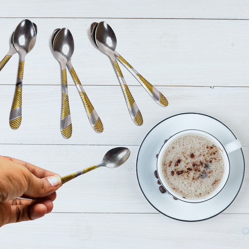 2360 Stainless Steel Spoons Set of 6pc Small Spoons. Tiny Spoons for Coffee, Tea, Sugar, & Spices. 