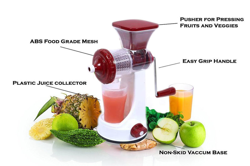 0168 Manual Fruit Vegetable Juicer with Juice Cup and Waste Collector - 