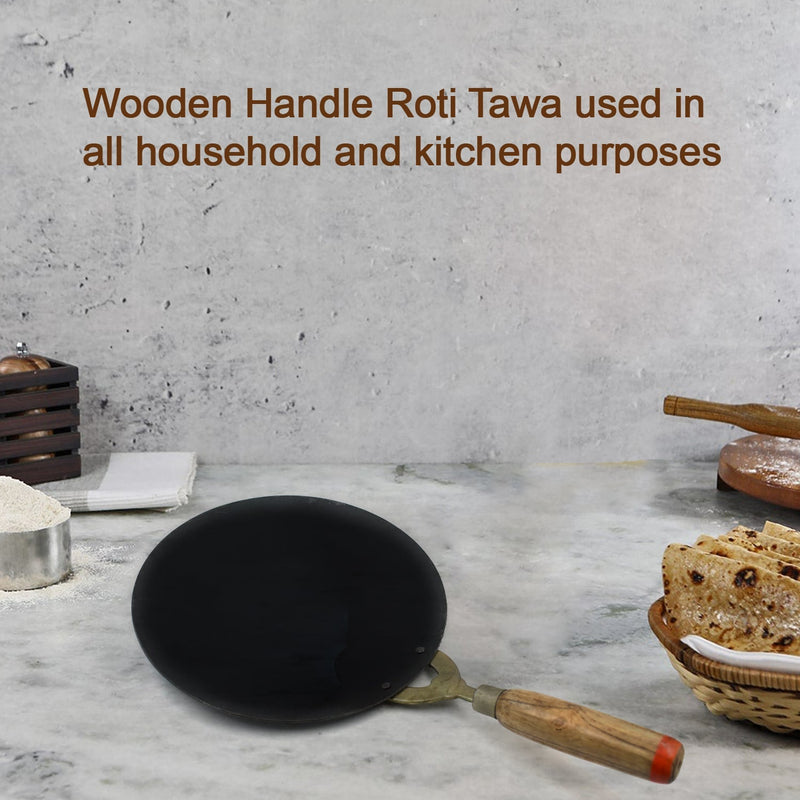 2692 Wooden Handle Roti Tawa used in all household and kitchen purposes for making rotis and parathas etc.  