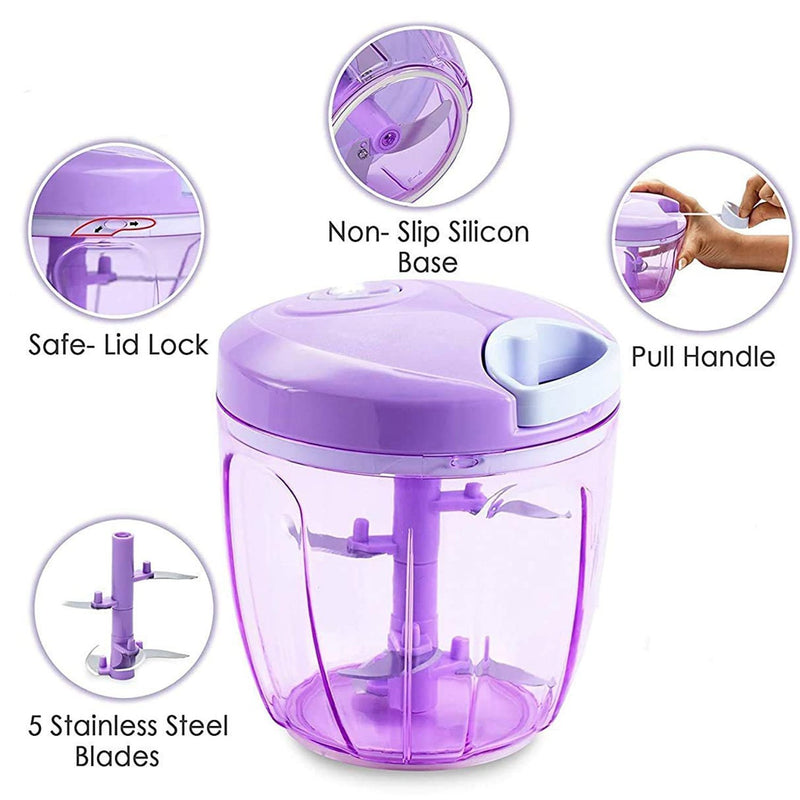 2180A 2 in 1 Handy Vegetable Chopper/Cutter with 5 Blades (1000 Ml)