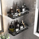 8083 Storage Rack Bathroom High Quality Metal Alloy Black Wall Mounted Shower Rack, Shelf For Bathroom Storage 