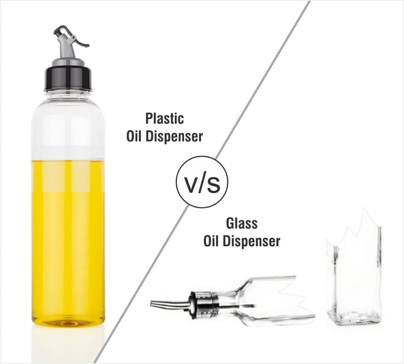 2346 Oil Dispenser Transparent Glass Oil Bottle | Crystal Clear 1 Liter - 