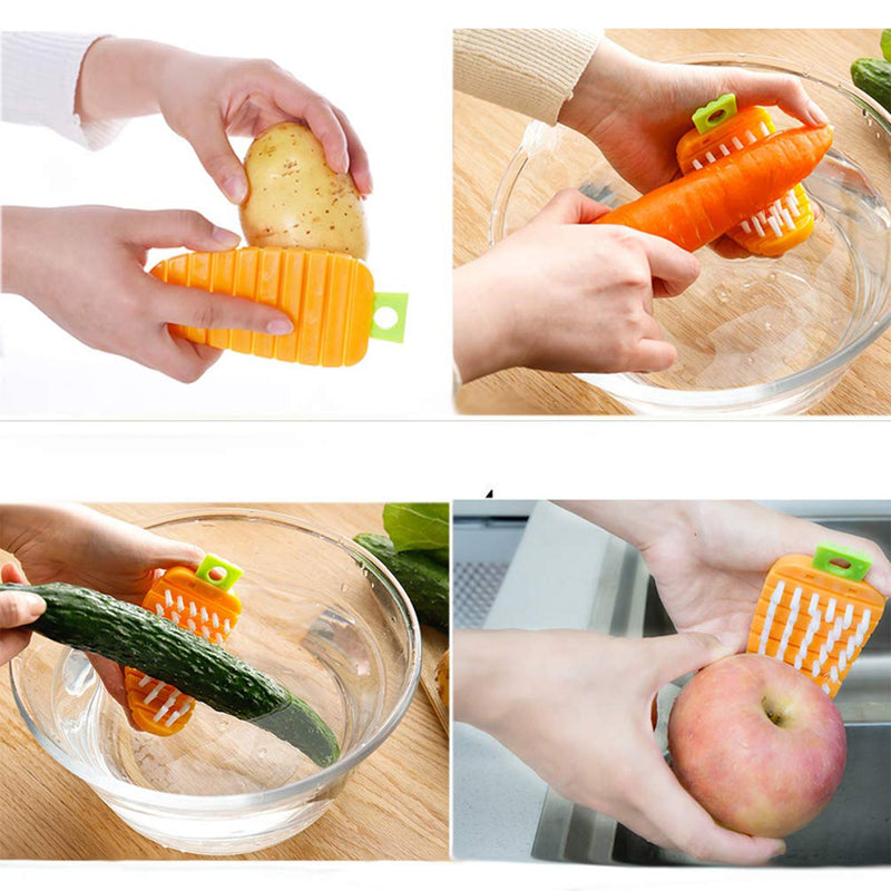 2909 Vegetable Scrubbing Brush, Vegetable Scrubber Non‑Toxic Fruit Brush Carrot Shape Vegetable Brush for Potato for Vegetable 