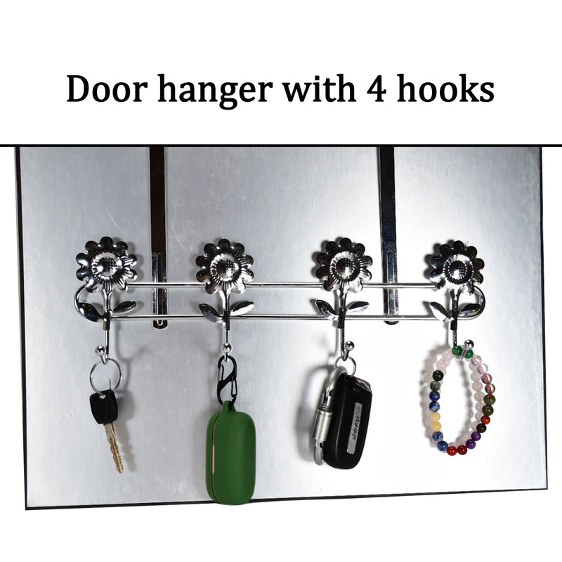 9096 Stainless Steel 4 Pin Wall/Door Mounted Cloth/key Holder Hook Rail, Key Holder. 