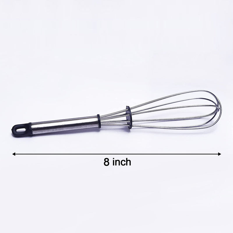 2569 Stainless Steel Wire Whisk,Balloon Whisk,Egg Frother, Milk & Egg Beater (8 inch)