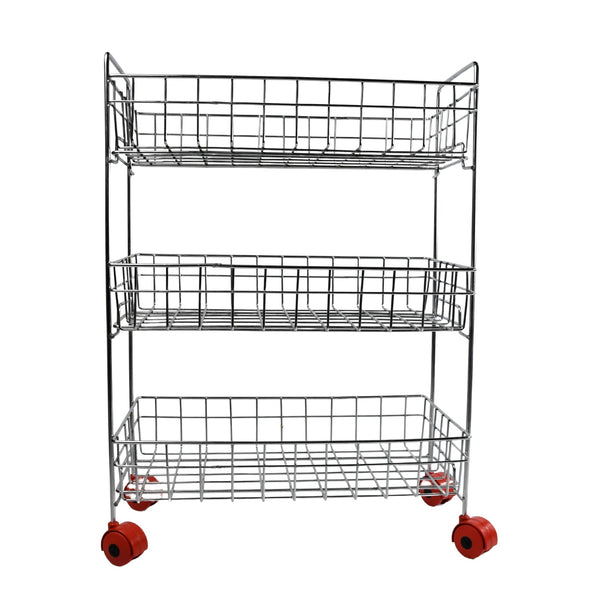5360 Stainless Steel Fruit & Vegetable Stand Kitchen Trolley 3 TIER KITCHEN TROLLEY / Fruit Basket / Vegetable Stand for Storage / Onion potato rack for kitchen / Vegetable rack for kitchen 