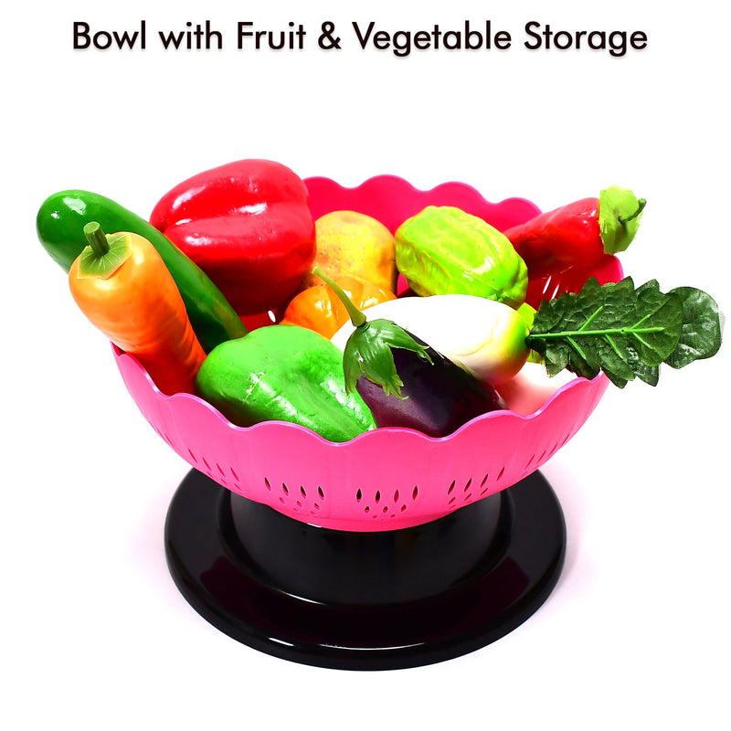 2459A ABSOLUTE PLASTIC ROUND REVOLVING FRUIT AND VEGETABLE BOWL 