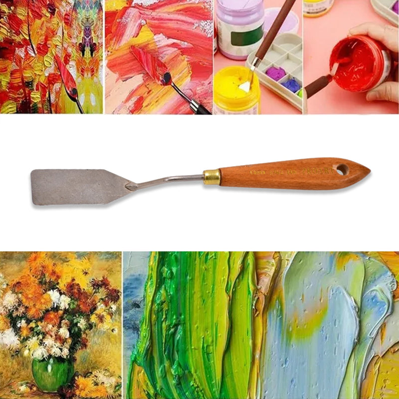 4041 Stainless Steel Artists Palette Knife, Spatula Palette Knife Paint Mixing Scraper, Thin and Flexible Art Tools for Oil Painting, Acrylic Mixing, Etc 